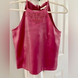 NEXT HOT GLAM PINK HALTER TOP BEADED SIZE UK 8 EUR 36